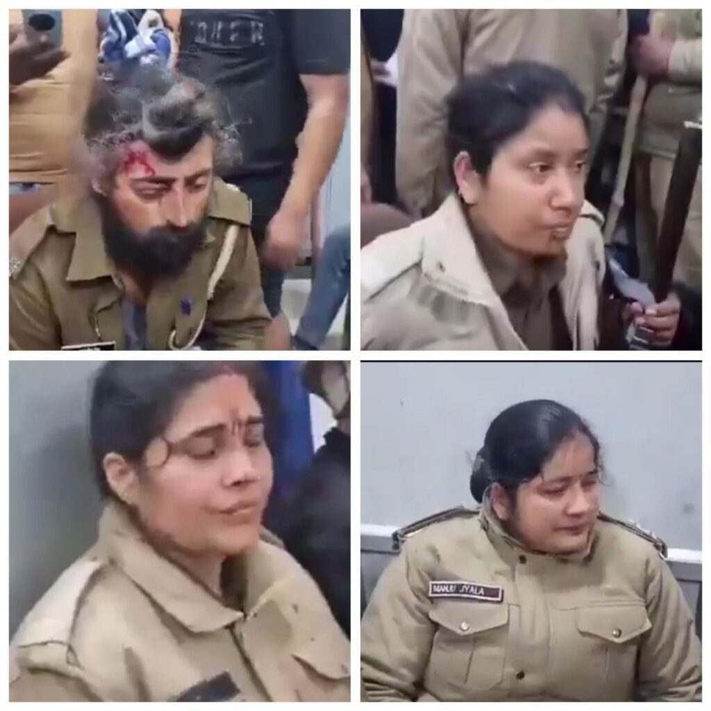 Even the cops aren't safe in India, as a furious mob threw stones and hurled petrol bombs at authorities; when seeking refuge in a nearby home, the mob attempted to lock and set it ablaze to burn them alive, viciously stabbing women officers in their ruthless bid to kill