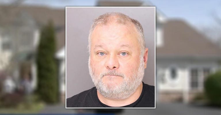 Daniel Klein was arrested in Upper Chichester Township, Pennsylvania, after his mother was discovered 'fused' to her bedsheets in their home; pictures provided by Upper Chichester Police/WPVI, copyright Metro.